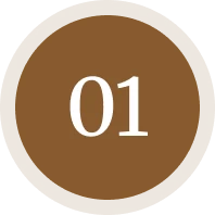 Brown circle with number one